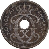 سکه 5 اوره 1927 کریستیان دهم - VF35 - دانمارک