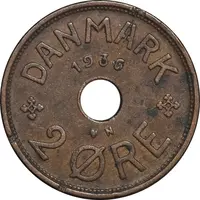 سکه 2 اوره 1936 کریستیان دهم - EF45 - دانمارک