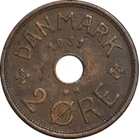 سکه 2 اوره 1931 کریستیان دهم - EF45 - دانمارک
