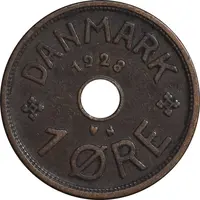 سکه 1 اوره 1928 کریستیان دهم - EF45 - دانمارک
