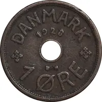 سکه 1 اوره 1928 کریستیان دهم - EF45 - دانمارک