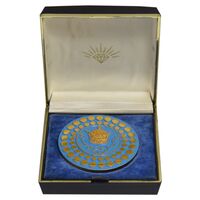 مدال پنجاهمین سال شاهنشاهی پهلوی 2535 - با جعبه فابریک - UNC - محمد رضا شاه