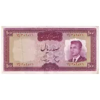 اسکناس 100 ریال (هویدا - سمیعی) - تک - EF45 - محمد رضا شاه
