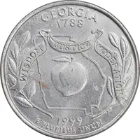سکه کوارتر دلار 1999P ایالتی - جورجیا - AU50 - آمریکا