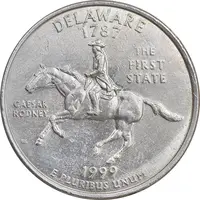 سکه کوارتر دلار 1999D ایالتی - دلاویر - AU - آمریکا