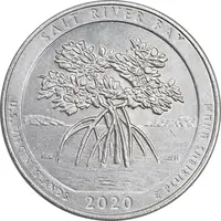 سکه کوارتر دلار 2020D پارک ملی تاریخی خلیج نمک - AU - آمریکا