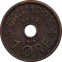 سکه 1 اوره 1928 کریستیان دهم - EF45 - دانمارک