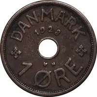 سکه 1 اوره 1928 کریستیان دهم - EF40 - دانمارک
