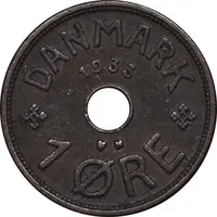 سکه 1 اوره 1933 کریستیان دهم - EF45 - دانمارک