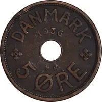 سکه 5 اوره 1936 کریستیان دهم - EF40 - دانمارک