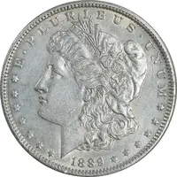 سکه یک دلار 1889 مورگان - AU55 - آمریکا
