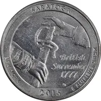 سکه کوارتر دلار 2015D ساراتوگا - AU - آمریکا