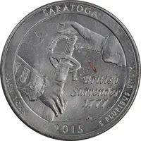 سکه کوارتر دلار 2015P ساراتوگا - AU - آمریکا