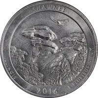 سکه کوارتر دلار 2016D جنگل ملی شاونی - AU - آمریکا