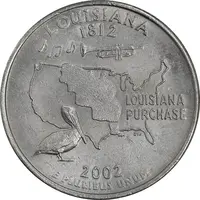 سکه کوارتر دلار 2002P ایالتی - لوئیزیانا - AU - آمریکا