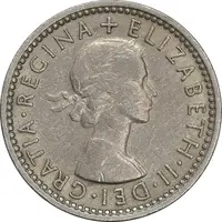 سکه 6 پنس 1958 الیزابت دوم - AU50 - انگلستان