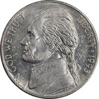 سکه 5 سنت 1995P جفرسون - AU55 - آمریکا