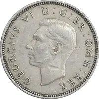 سکه 1 شیلینگ 1948 جرج ششم - تیپ 2 - EF45 - انگلستان