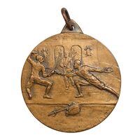 مدال یادبود مسابقات شمشیربازی دبستان ایران سوئیس - AU - محمد رضا شاه