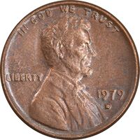 سکه 1 سنت 1979D لینکلن - EF45 - آمریکا