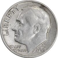 سکه 1 دایم 1968D روزولت - EF45 - آمریکا