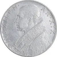 سکه 100 لیره 1957 پیوس دوازدهم - EF45 - واتیکان