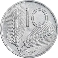 سکه 10 لیره 1955 جمهوری - MS61 - ایتالیا