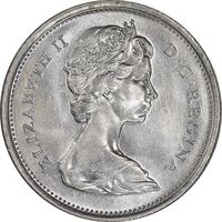 سکه 25 سنت 1968 الیزابت دوم - AU58 - کانادا