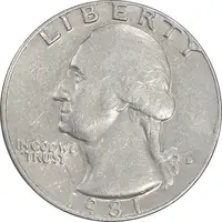 سکه کوارتر دلار 1981D واشنگتن - EF45 - آمریکا