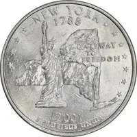 سکه کوارتر دلار 2001D ایالتی - نیویورک - MS61 - آمریکا