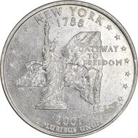سکه کوارتر دلار 2001P ایالتی - نیویورک - AU50 - آمریکا