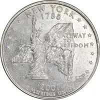 سکه کوارتر دلار 2001P ایالتی - نیویورک - AU50 - آمریکا