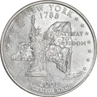 سکه کوارتر دلار 2001D ایالتی - نیویورک - AU50 - آمریکا