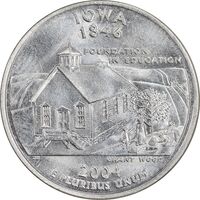 سکه کوارتر دلار 2004D ایالتی - آیووا - MS62 - آمریکا