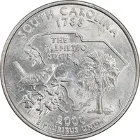 سکه کوارتر دلار 2000P ایالتی - کارولینای جنوبی - MS61 - آمریکا
