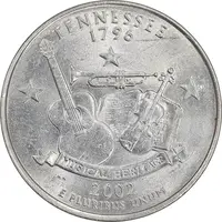 سکه کوارتر دلار 2002D ایالتی - تنسی - MS61 - آمریکا