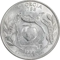 سکه کوارتر دلار 1999D ایالتی - جورجیا - MS61 - آمریکا