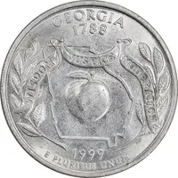 سکه کوارتر دلار 1999D ایالتی - جورجیا - MS61 - آمریکا