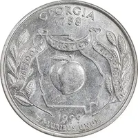 سکه کوارتر دلار 1999D ایالتی - جورجیا - AU58 - آمریکا