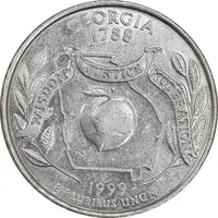 سکه کوارتر دلار 1999P ایالتی - جورجیا - AU55 - آمریکا