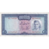 اسکناس 200 ریال (آموزگار - جهانشاهی) - تک - EF45 - محمد رضا شاه
