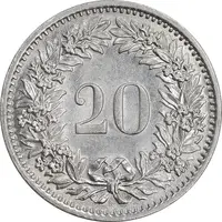 سکه 20 راپن 1971 دولت فدرال - MS62 - سوئیس