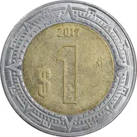 سکه 1 پزو 2017 ایالات متحده - AU58 - مکزیک