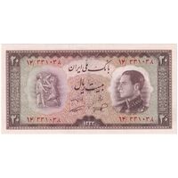 اسکناس 20 ریال 1333 - تک - UNC63 - محمد رضا شاه