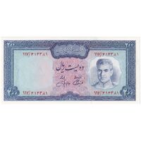 اسکناس 200 ریال (آموزگار - جهانشاهی) - تک - UNC63 - محمد رضا شاه