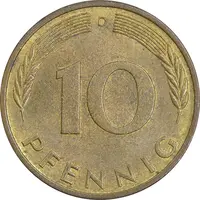 سکه 10 فینیگ 1972D جمهوری فدرال - MS61 - آلمان