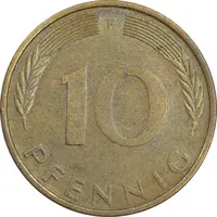 سکه 10 فینیگ 1973F جمهوری فدرال - AU50 - آلمان