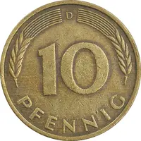 سکه 10 فینیگ 1980D جمهوری فدرال - EF40 - آلمان