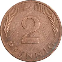 سکه 2 فینیگ 1984G جمهوری فدرال - EF45 - آلمان