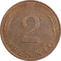 سکه 2 فینیگ 1984F جمهوری فدرال - EF45 - آلمان